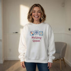 Mahjong Queen Embroidered Pullover Sweatshirt | Black or White