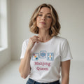 Mahjong Queen Embroidered Short Sleeve Tee Shirt | Black or White