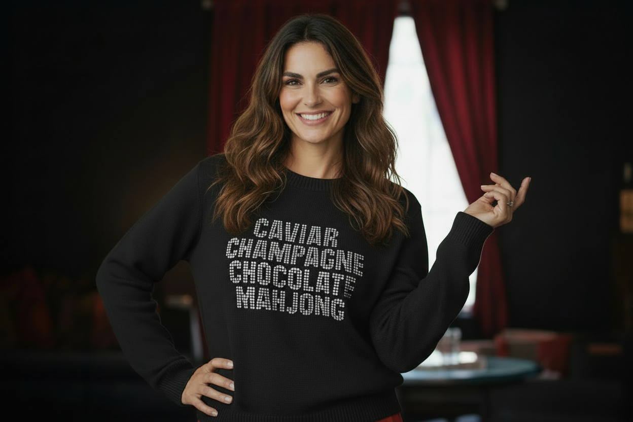 # 601A Caviar Mahjong Pullover Sweatshirt /  Black or White