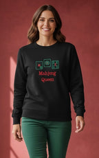 #401A Mahjong Queen Pullover Sweatshirt /  Black or White