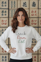 Crack Bam Dot Embroidered Pullover Sweatshirt | Black or White