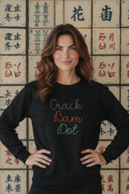 Crack Bam Dot Embroidered Pullover Sweatshirt | Black or White