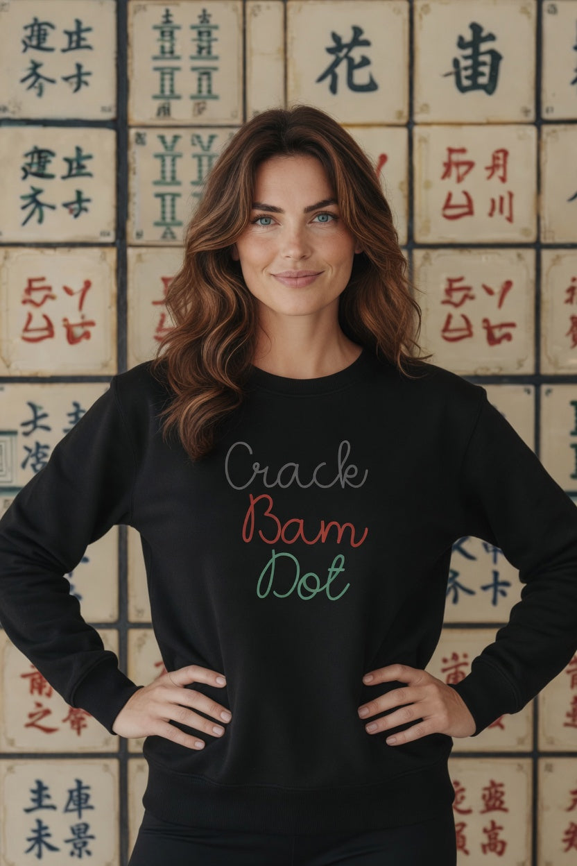 Crack Bam Dot Embroidered Pullover Sweatshirt | Black or White